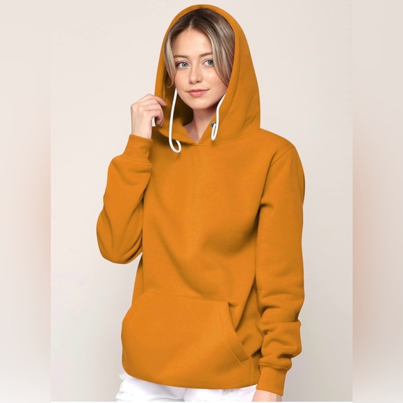 Active Casual Hoodie Long Sleeve Comfortable Lightweight Sweatshirt -mustard - Picture 5 of 6